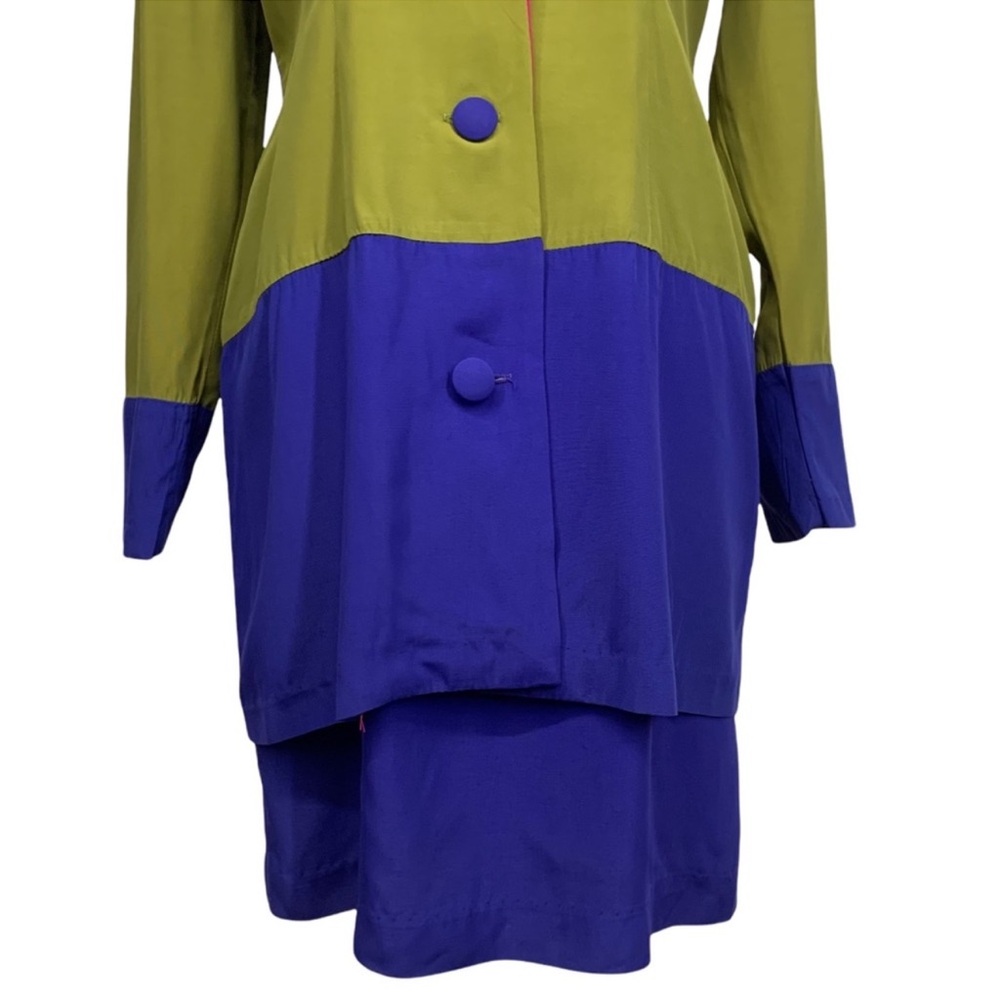 DAWN JOY FASHIONS / Vintage 2 Piece Suit Dress Color Block / Size 5-6 / Retro - Picture 11 of 14